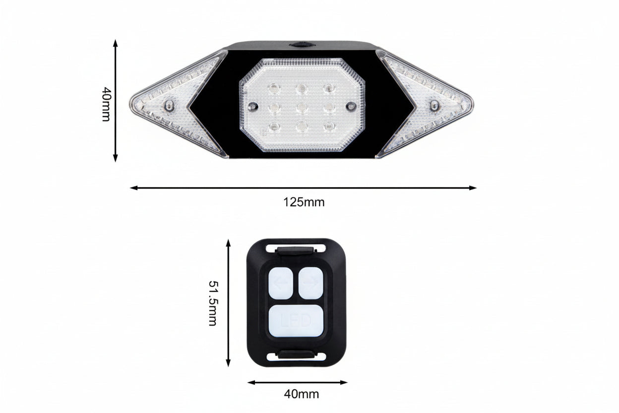 Clignotant vélo LED rechargeable USB avec télécommande sans fil