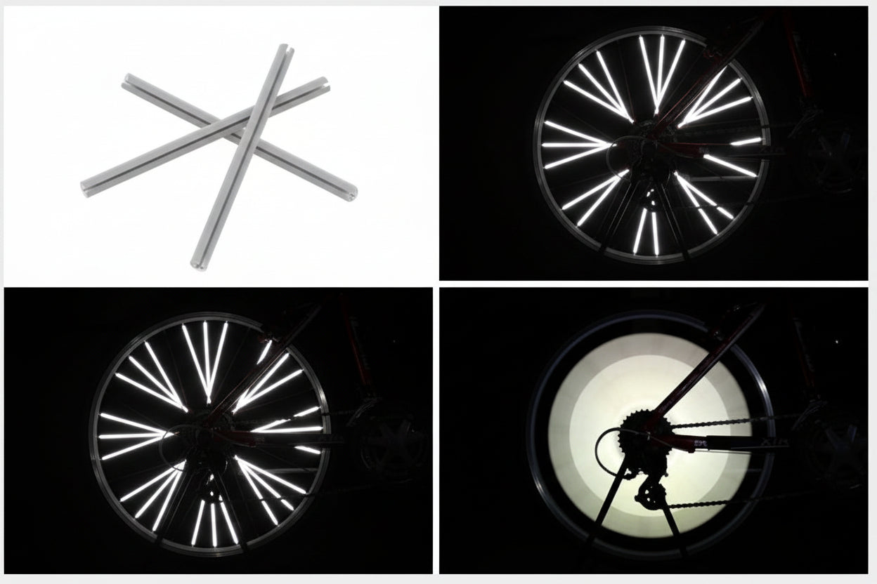 Bandes réfléchissantes vélo rayons sécurité visibilité nuit