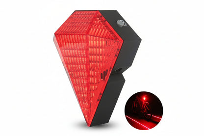 Feu arrière vélo LED laser rechargeable USB visibilité nuit