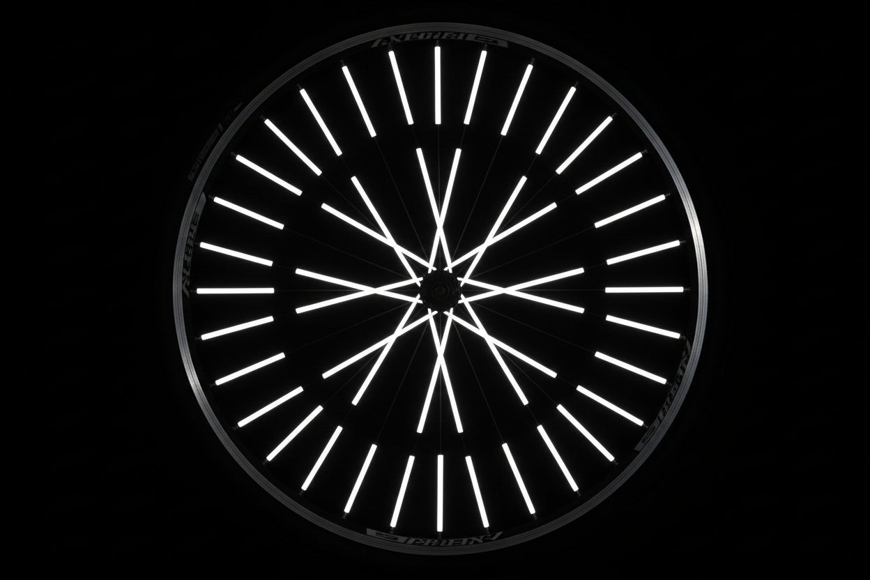 Bandes réfléchissantes vélo rayons sécurité visibilité nuit